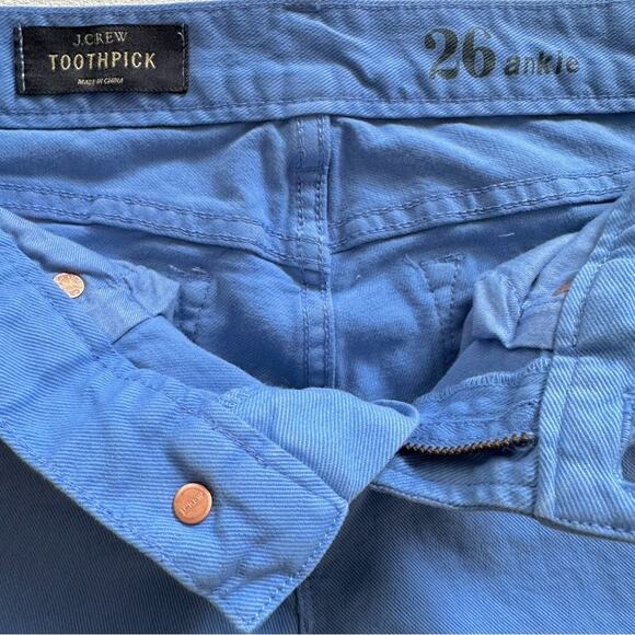 J. Crew Jeans Pants Light Blue Toothpick Skinny Low Rise Ankle Denim Size 26 - Picture 2 of 11